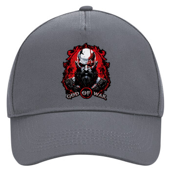 God of war, Ultimate Adult Hat Grey, (100% COTTON DRILL, ADULT, UNISEX, ONE SIZE)