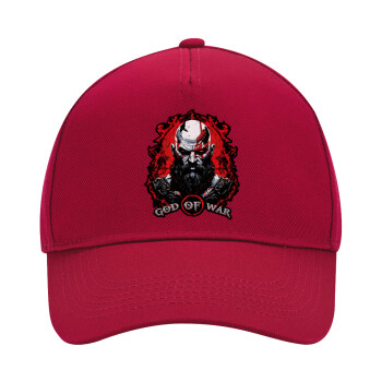 God of war, Adult Ultimate Hat RED, (100% COTTON DRILL, ADULT, UNISEX, ONE SIZE)