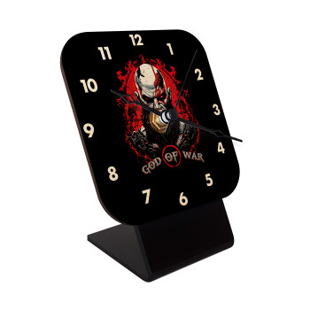 God of war, Quartz Table clock in natural wood (10cm)