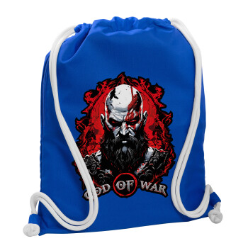 God of war, Τσάντα πλάτης πουγκί GYMBAG Μπλε, με τσέπη (40x48cm) & χονδρά κορδόνια