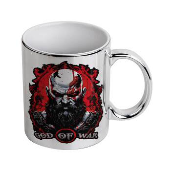 God of war, Mug ceramic, silver mirror, 330ml