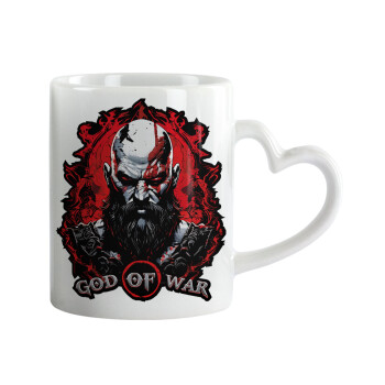 God of war, Mug heart handle, ceramic, 330ml