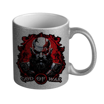 God of war, Κούπα Ασημένια Glitter που γυαλίζει, κεραμική, 330ml