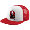 Adult Soft Trucker Hat with Red/White Mesh (POLYESTER, ADULT, UNISEX, ONE SIZE)