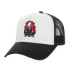 Adult Structured Trucker Hat, with Mesh, WHITE/BLACK (100% COTTON, ADULT, UNISEX, ONE SIZE)