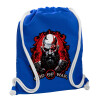 Backpack pouch GYMBAG Blue, with pocket (40x48cm) & thick cords