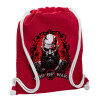 Backpack pouch GYMBAG Red, with pocket (40x48cm) & thick cords