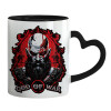 Mug heart black handle, ceramic, 330ml