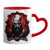 Mug heart red handle, ceramic, 330ml