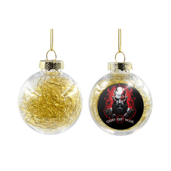 God of war, Transparent Christmas tree ball ornament with gold filling 8cm