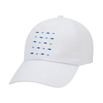 Ψαράκια, Καπέλο Ενηλίκων Baseball Λευκό 5-φύλλο (POLYESTER, ΕΝΗΛΙΚΩΝ, UNISEX, ONE SIZE)