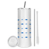 Eco friendly stainless steel tumbler 600ml, with metal straw & cleaning brush