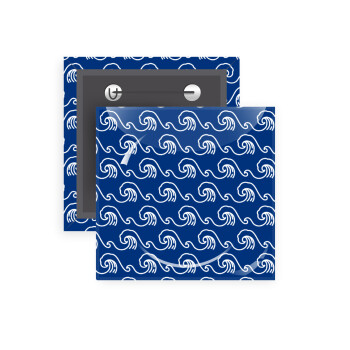 Blue Waves, Κονκάρδα παραμάνα τετράγωνη 5x5cm