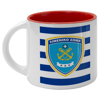 Hellenic coast guard, Κούπα κεραμική 400ml Λευκή/Κόκκινη