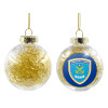 Transparent Christmas tree ball ornament with gold filling 8cm