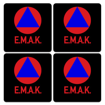 E.M.A.K., ΣΕΤ 4 Σουβέρ ξύλινα τετράγωνα (9cm)