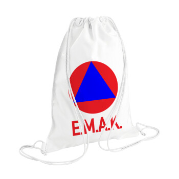 E.M.A.K., Τσάντα πλάτης πουγκί GYMBAG λευκή (28x40cm)