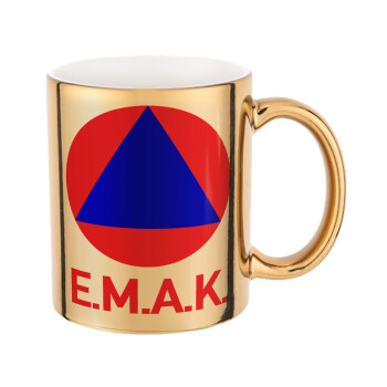 E.M.A.K., Mug ceramic, gold mirror, 330ml