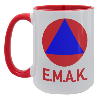 E.M.A.K., Κούπα Mega 15oz, κεραμική Κόκκινη, 450ml