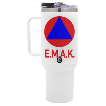 Ε.Μ.Α.Κ., Mega Tumbler με καπάκι, διπλού τοιχώματος (θερμό) 1,2L