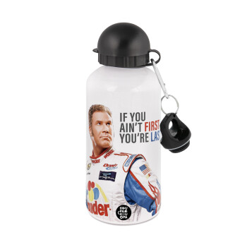 If You Ain't First You're Last Ricky Bobby, Talladega Nights, Metal water bottle, White, aluminum 500ml