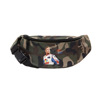 If You Ain't First You're Last Ricky Bobby, Talladega Nights, Unisex waist bag (banana) in Jungle camouflage color with 2 pockets