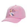 Casual children's baseball cap, 100% Cotton Twill, PINK (COTTON, CHILDREN'S, ONE SIZE)