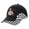 Adult Ultimate BLACK RACING Cap, (100% COTTON DRILL, ADULT, UNISEX, ONE SIZE)