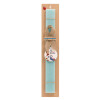 Easter Set, wooden keychain & aromatic flat Easter candle (30cm) (TURQUOISE)