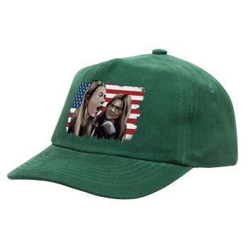 If She Don't Hawk I Don't Wanna Talk Tuah, Children's Baseball Cap, 100% Cotton Drill, GREEN (COTTON, CHILDREN'S, ONE SIZE)