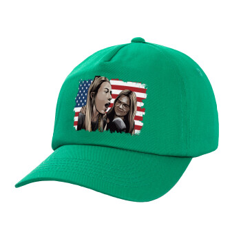 If She Don't Hawk I Don't Wanna Talk Tuah, Children's Baseball Cap, 100% Cotton Twill, Green (COTTON, CHILDREN'S, UNISEX, ONE SIZE)