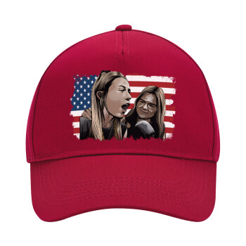 If She Don't Hawk I Don't Wanna Talk Tuah, Adult Ultimate Hat RED, (100% COTTON DRILL, ADULT, UNISEX, ONE SIZE)