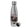 Metallic water bottle, stainless steel, 750ml