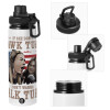 Metal water bottle with safety cap, aluminum 850ml