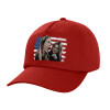 Adult Baseball Cap, 100% Cotton, Red (COTTON, ADULT, UNISEX, ONE SIZE)