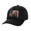 Adult Baseball Cap, 100% Cotton, Black (COTTON, ADULT, UNISEX, ONE SIZE)