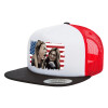 Καπέλο Ενηλίκων Foam Flat Snapback με Δίχτυ Μαύρο-Λευκό-Κόκκινο (POLYESTER, ΕΝΗΛΙΚΩΝ, UNISEX, ONE SIZE)