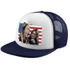 Adult Soft Trucker Hat with Dark Blue/White Mesh (POLYESTER, ADULT, UNISEX, ONE SIZE)