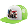 Child's Soft Trucker Hat with Green/White Mesh (POLYESTER, CHILDREN'S, ONE SIZE)