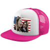 Child's Soft Trucker Hat with Pink/White Mesh (POLYESTER, CHILD, ONE SIZE)