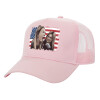 Adult Structured Trucker Hat, with Mesh, PINK (100% COTTON, ADULT, UNISEX, ONE SIZE)