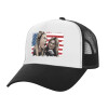 Adult Structured Trucker Hat, with Mesh, WHITE/BLACK (100% COTTON, ADULT, UNISEX, ONE SIZE)