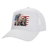 Structured Trucker Adult Hat, with Mesh, WHITE (100% COTTON, ADULT, UNISEX, ONE SIZE)