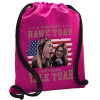 Backpack pouch GYMBAG Fuchsia, with pocket (40x48cm) & thick cords