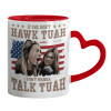 Mug heart red handle, ceramic, 330ml