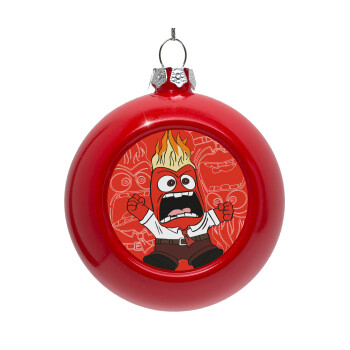 Inside Out Angry, Red Christmas tree ornament bauble 8cm