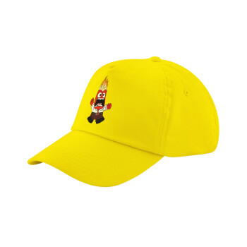 Inside Out Angry, Child's Baseball Cap, 100% Cotton Twill, Yellow (COTTON, CHILD, UNISEX, ONE SIZE)