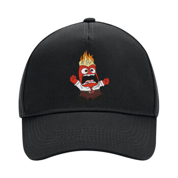 Inside Out Angry, Adult Ultimate Hat BLACK, (100% COTTON DRILL, ADULT, UNISEX, ONE SIZE)