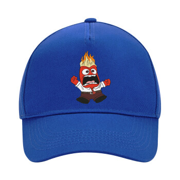 Inside Out Angry, Ultimate Adult Hat BLUE, (100% COTTON DRILL, ADULT, UNISEX, ONE SIZE)