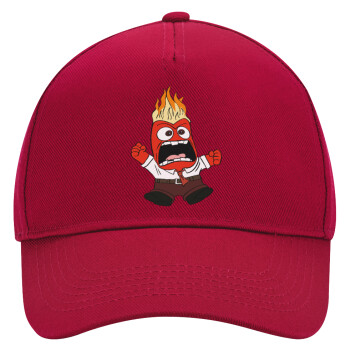 Inside Out Angry, Adult Ultimate Hat RED, (100% COTTON DRILL, ADULT, UNISEX, ONE SIZE)